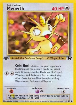 Image of Meowth 062/82  - 1st Edition Team Rocket - Common