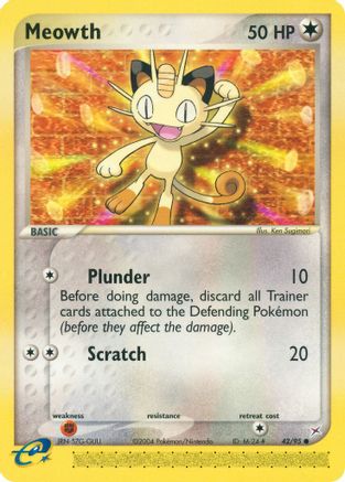 Image of Meowth 042/95  - Reverse Holofoil Team Magma vs Team Aqua - Common
