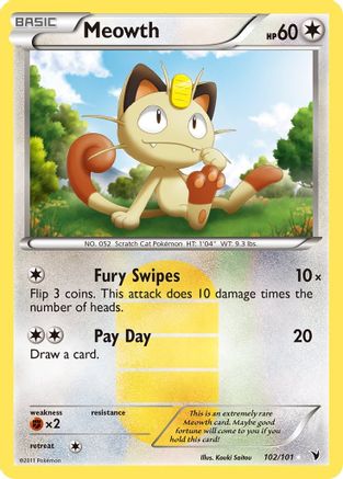 Image of Meowth 102  - Holofoil Noble Victories - Secret Rare