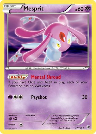Image of Mesprit 037/101  - Reverse Holofoil Plasma Blast - Holo Rare