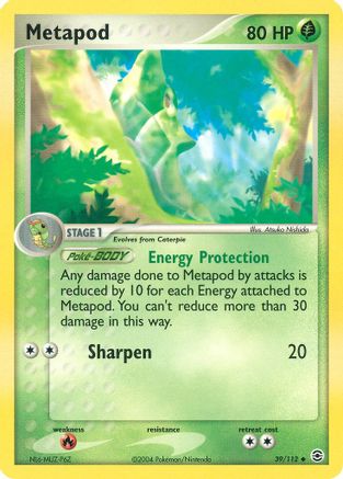 Image of Metapod 039  - Reverse Holofoil FireRed & LeafGreen - Uncommon