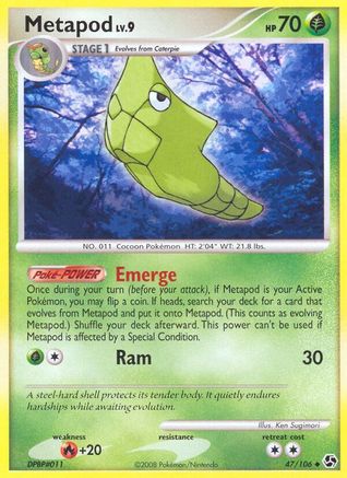 Image of Metapod 047  - Reverse Holofoil Great Encounters - Uncommon