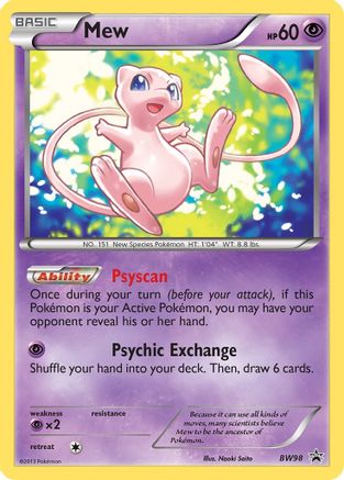 Image of Mew BW98  - Holofoil Black and White Promos - Promo