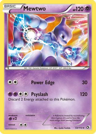 Image of Mewtwo 053/113  - Holofoil Legendary Treasures - Holo Rare