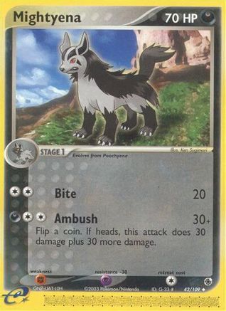 Image of Mightyena 042/109  - Reverse Holofoil Ruby and Sapphire - Uncommon
