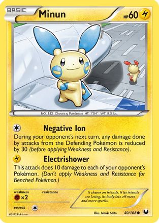 Image of Minun 040/108  - Reverse Holofoil Dark Explorers - Common