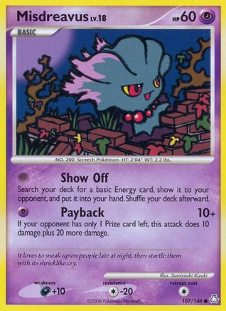 Image of Misdreavus 107  - Reverse Holofoil Legends Awakened - Common