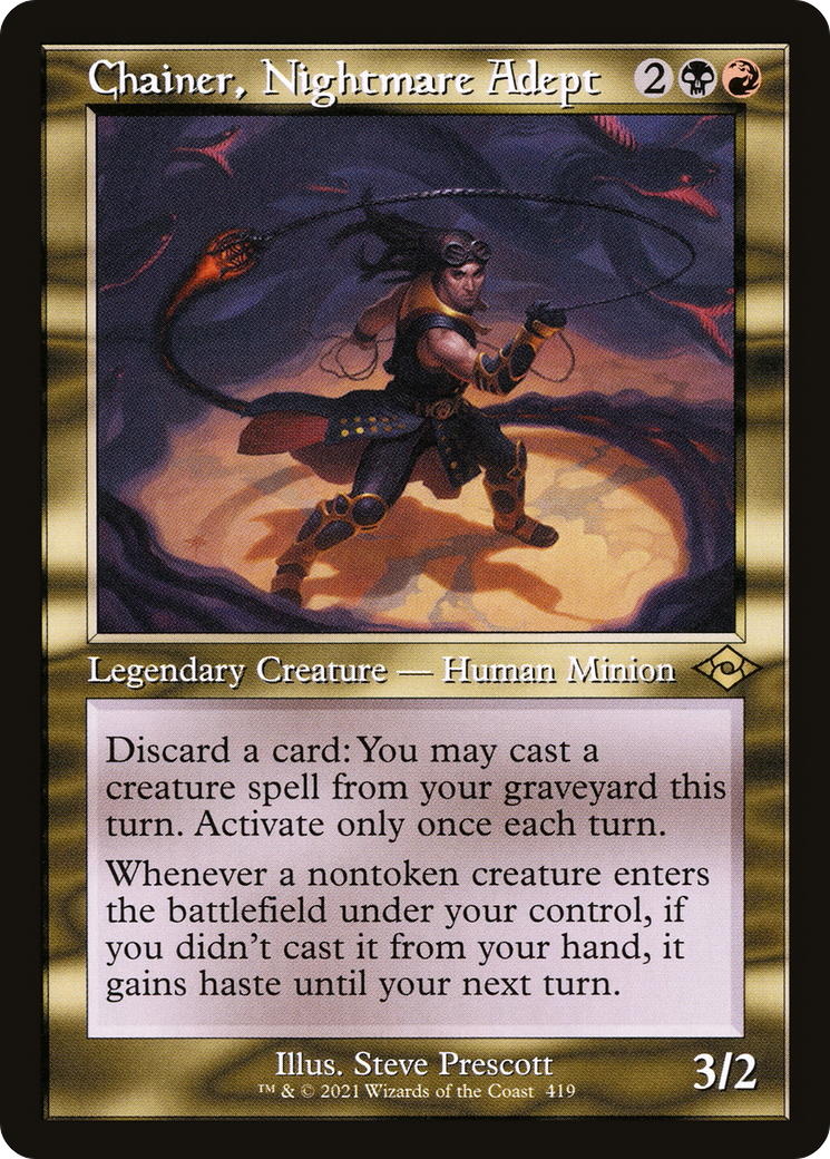 Image of Chainer, Nightmare Adept (Retro Frame) (MH2-419) - Modern Horizons 2 Etched Foil