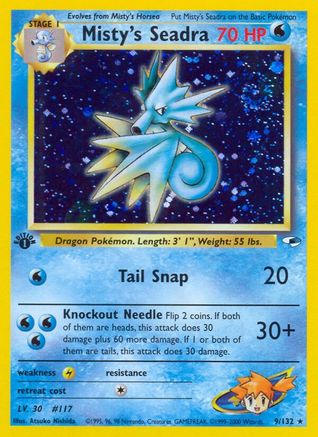 Image of Misty's Seadra 009/132  - 1st Edition Holofoil Gym Heroes - Holo Rare