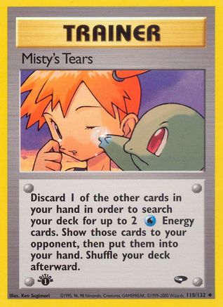 Image of Misty's Tears 118/132  - 1st Edition Gym Challenge - Uncommon