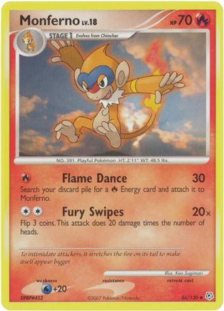 Image of Monferno 056/130  - Reverse Holofoil Diamond and Pearl - Uncommon
