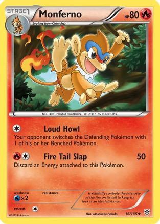 Image of Monferno 016  - Reverse Holofoil Plasma Storm - Uncommon