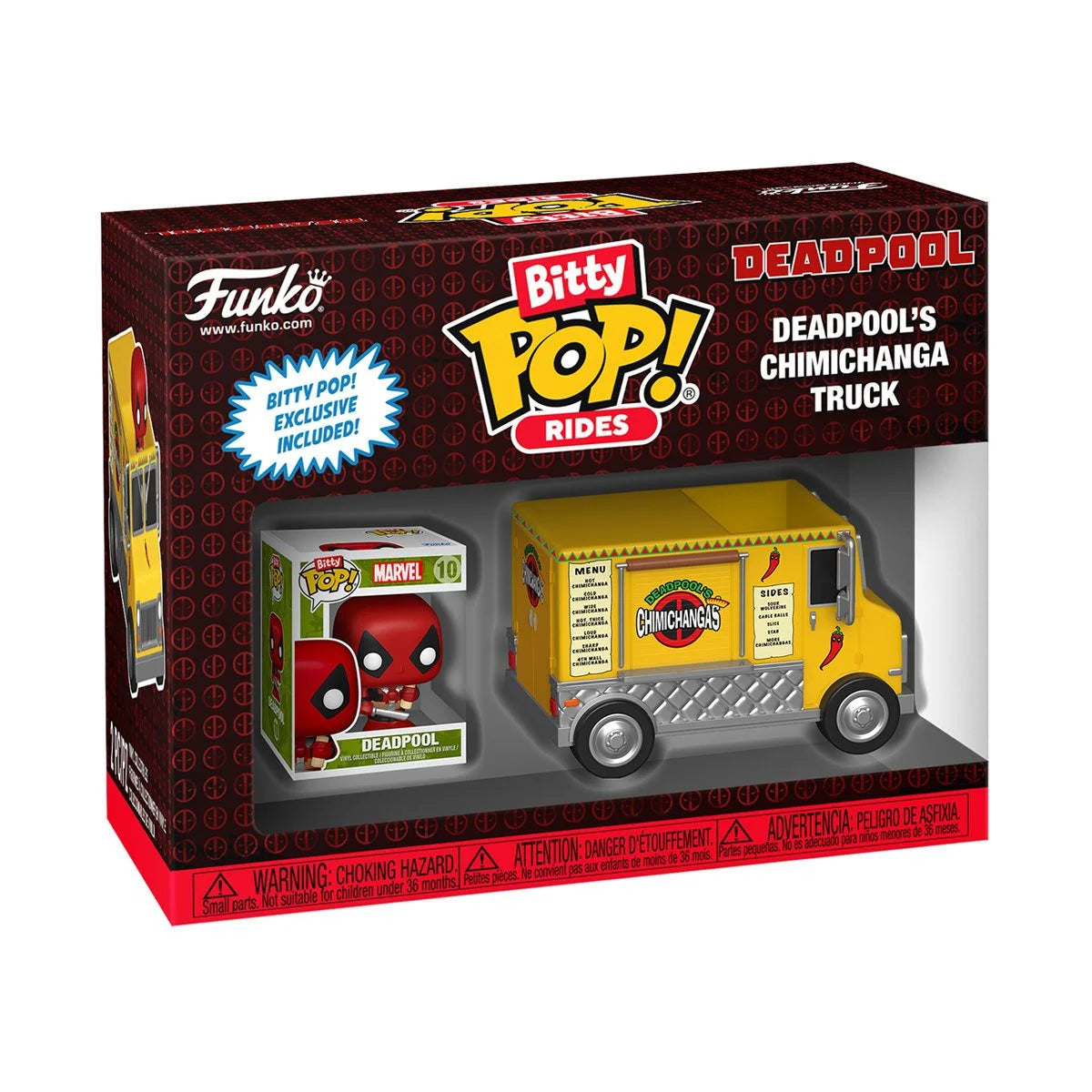 Image of Deadpool and Chimichanga Truck Funko Bitty Pop! Ride