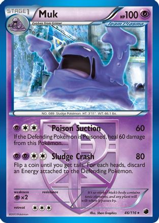 Image of Muk (Team Plasma) 046/116  - Reverse Holofoil Plasma Freeze - Rare