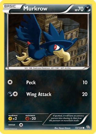 Image of Murkrow 072  - Reverse Holofoil Dragons Exalted - Common