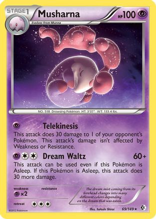 Image of Musharna 069  - Reverse Holofoil Boundaries Crossed - Rare