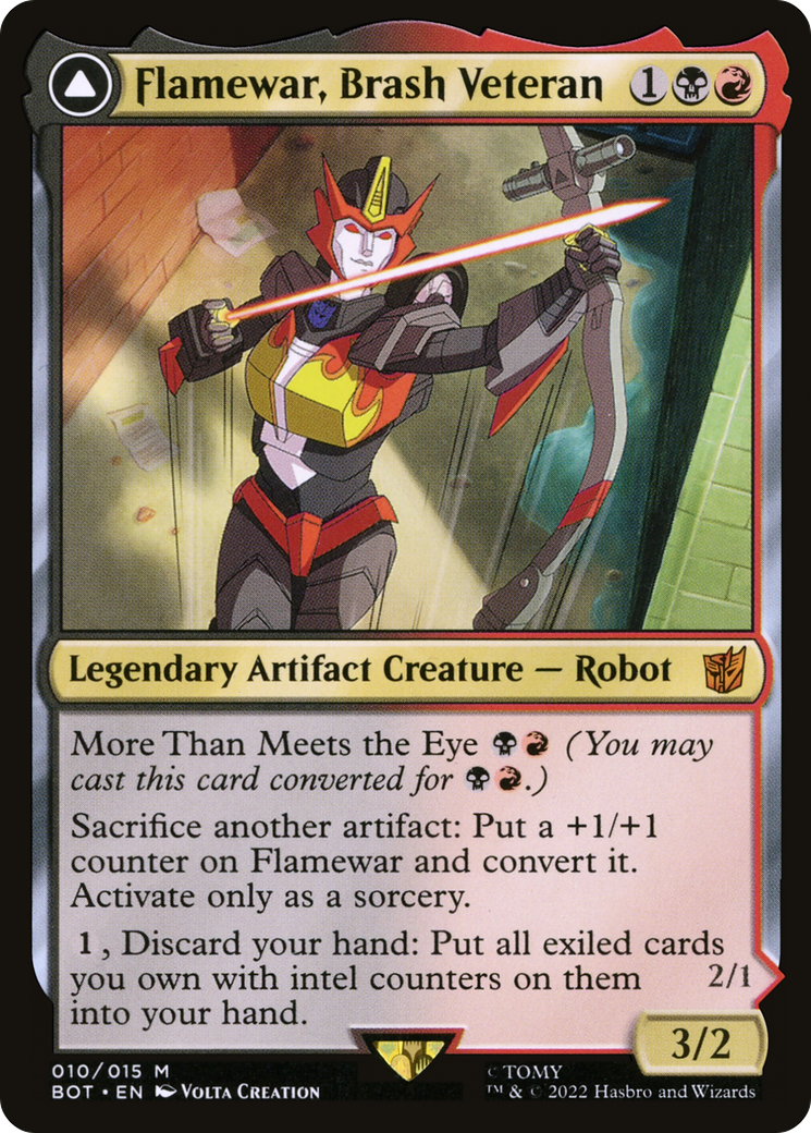 Image of Flamewar, Brash Veteran (BOT-010) - Transformers: (convertdfc) Foil