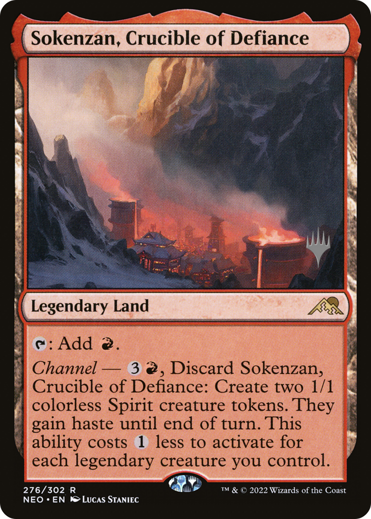 Image of Sokenzan, Crucible of Defiance (PPNEO-276) - Kamigawa: Neon Dynasty Promos Foil