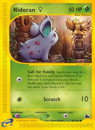 Image of Nidoran F (81) 081  - Reverse Holofoil Skyridge - Common