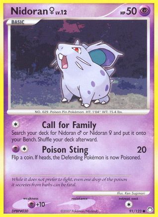 Image of Nidoran F 091/123  - Reverse Holofoil Mysterious Treasures - Common