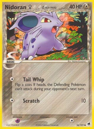 Image of Nidoran F (Delta Species) 056/101  - Reverse Holofoil Dragon Frontiers - Common