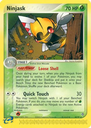 Image of Ninjask 018/97  - Reverse Holofoil Dragon - Rare