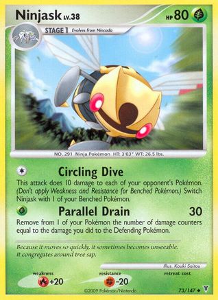 Image of Ninjask 073  - Reverse Holofoil Supreme Victors - Uncommon