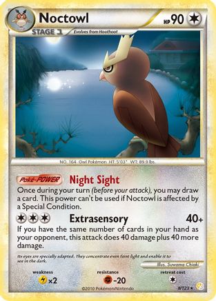 Image of Noctowl 008/123  - Reverse Holofoil HeartGold SoulSilver - Holo Rare