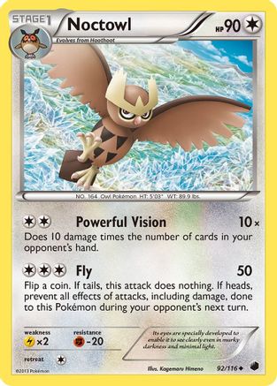 Image of Noctowl 092  - Reverse Holofoil Plasma Freeze - Uncommon