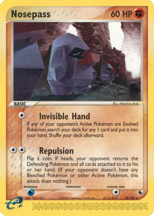 Image of Nosepass 018  - Reverse Holofoil Ruby and Sapphire - Rare