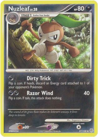 Image of Nuzleaf 057  - Reverse Holofoil Diamond and Pearl - Uncommon