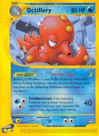 Image of Octillery 026  - Reverse Holofoil Aquapolis - Rare