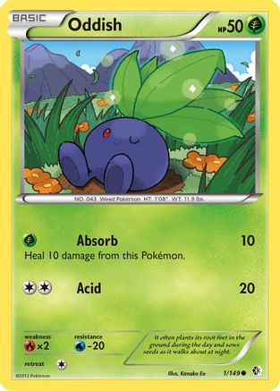 Image of Oddish 001/149  - Reverse Holofoil Boundaries Crossed - Common