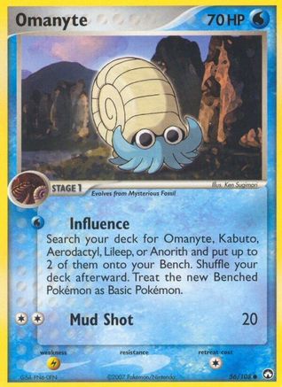 Image of Omanyte 056  - Reverse Holofoil Power Keepers - Common