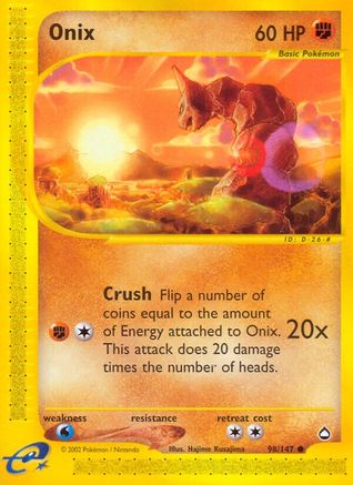 Image of Onix 098/147  - Reverse Holofoil Aquapolis - Common