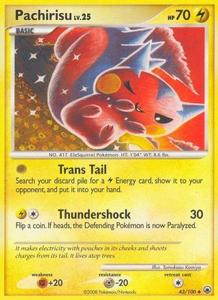 Image of Pachirisu 043/100  - Reverse Holofoil Majestic Dawn - Uncommon