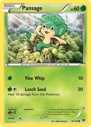 Image of Pansage 010  - Reverse Holofoil XY Base Set - Common