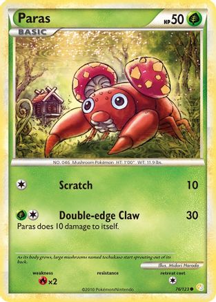 Image of Paras 076  HeartGold SoulSilver - Common
