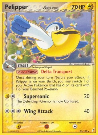 Image of Pelipper (Delta Species) 026/100  Crystal Guardians - Rare
