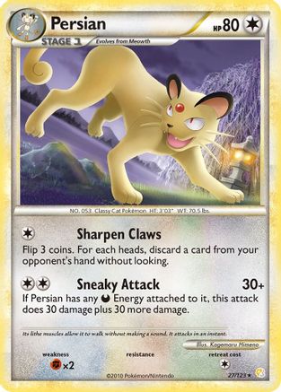 Image of Persian 027  - Reverse Holofoil HeartGold SoulSilver - Rare
