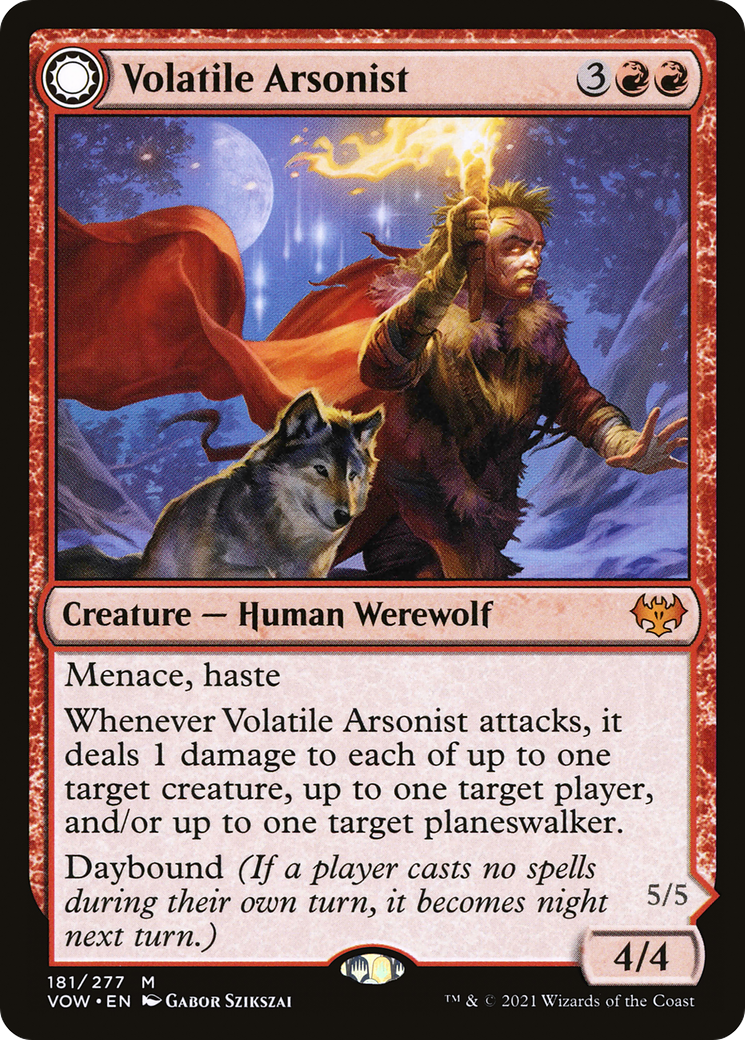 Image of Volatile Arsonist (VOW-181) - Innistrad: Crimson Vow: (Double Faced Transform) Foil