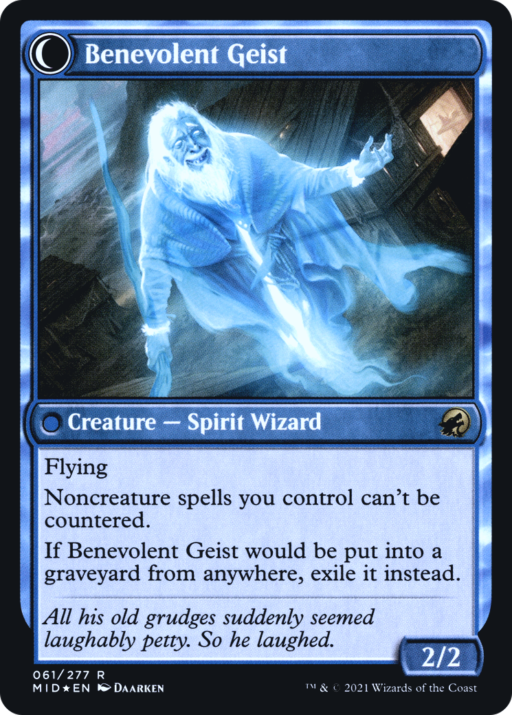Image of Malevolent Hermit (PRE-061) - Innistrad: Midnight Hunt Promos: (Double Faced Transform) Foil