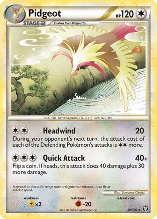 Image of Pidgeot 029  - Reverse Holofoil Triumphant - Rare