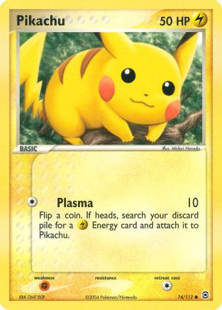 Image of Pikachu 074/112  - Reverse Holofoil FireRed & LeafGreen - Common