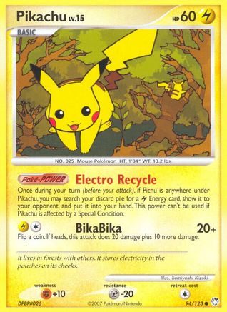 Image of Pikachu 094/123  - Reverse Holofoil Mysterious Treasures - Common
