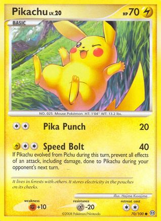 Image of Pikachu 070/100  - Reverse Holofoil Stormfront - Common