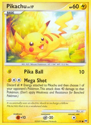 Image of Pikachu 071/99  - Reverse Holofoil Arceus - Common