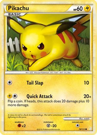Image of Pikachu 078/123  HeartGold SoulSilver - Common