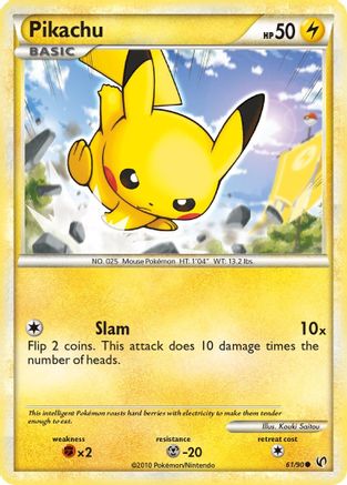 Image of Pikachu 061/90  - Reverse Holofoil Undaunted - Common