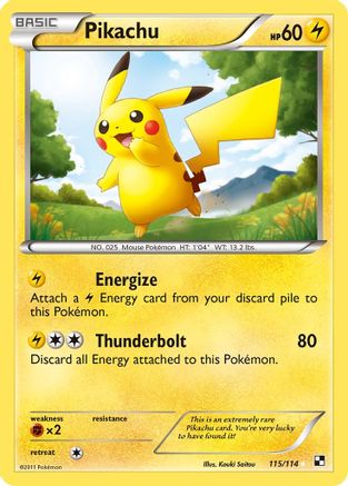 Image of Pikachu 115  - Holofoil Black and White - Secret Rare